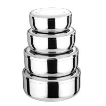 14/16/19/20cm Insulated stainless steel food container 4 pcs